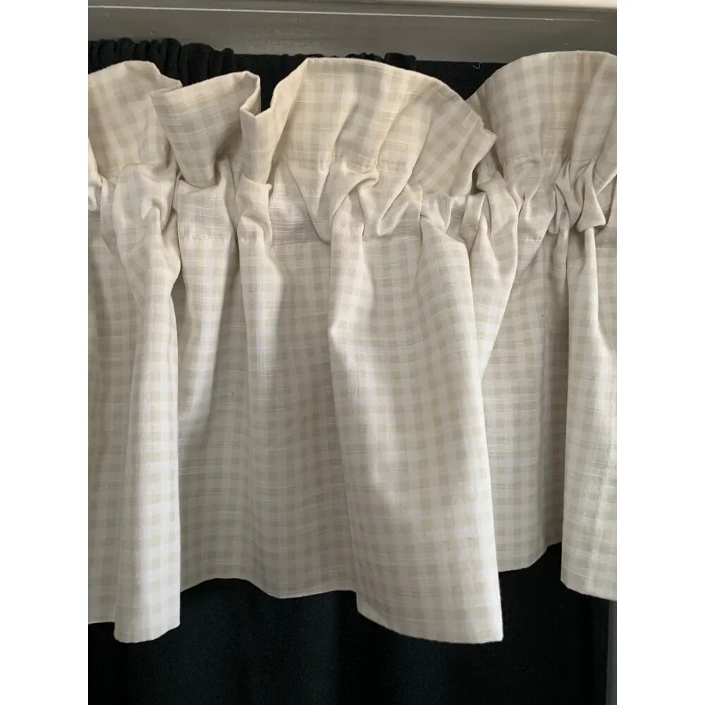 Croscill Beige Gingham Check Valance Curtain 17